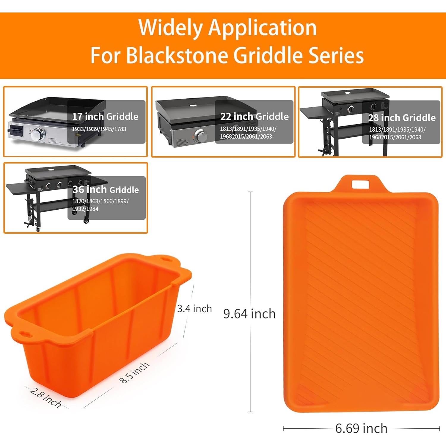 Forros de Taza de Grasa y Tapete para Espátula RXSIAT Naranja