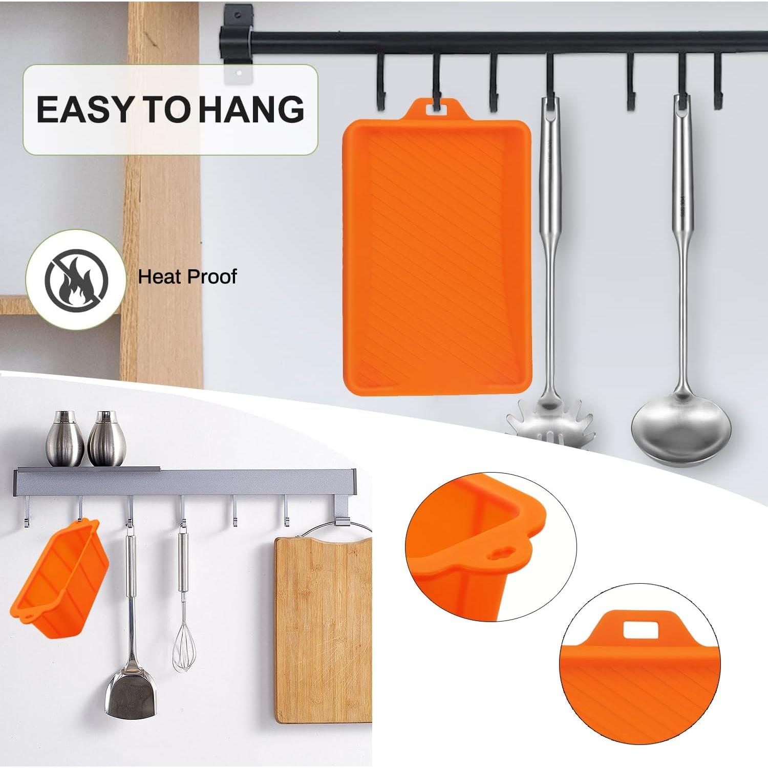 Forros de Taza de Grasa y Tapete para Espátula RXSIAT Naranja