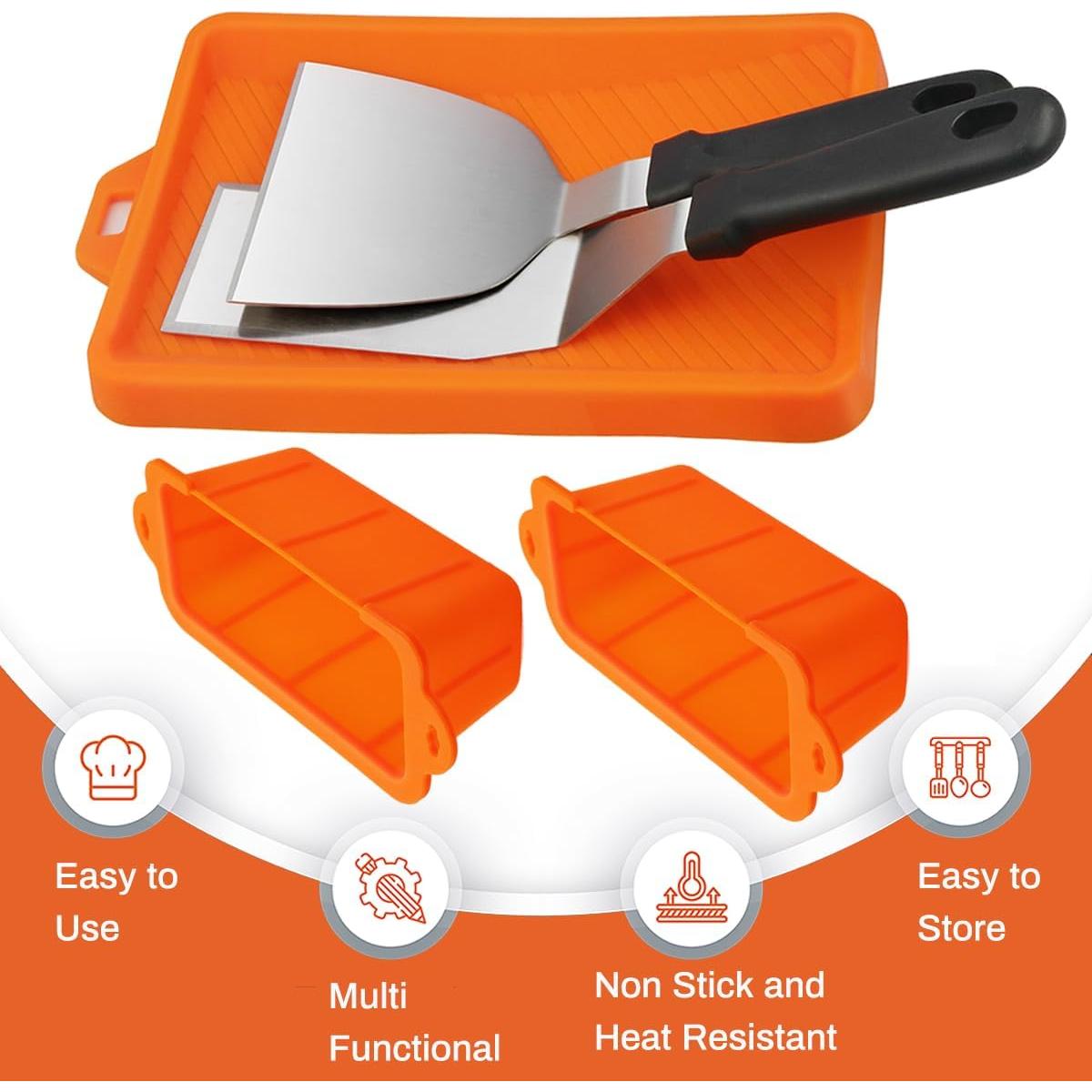 Forros de Taza de Grasa y Tapete para Espátula RXSIAT Naranja