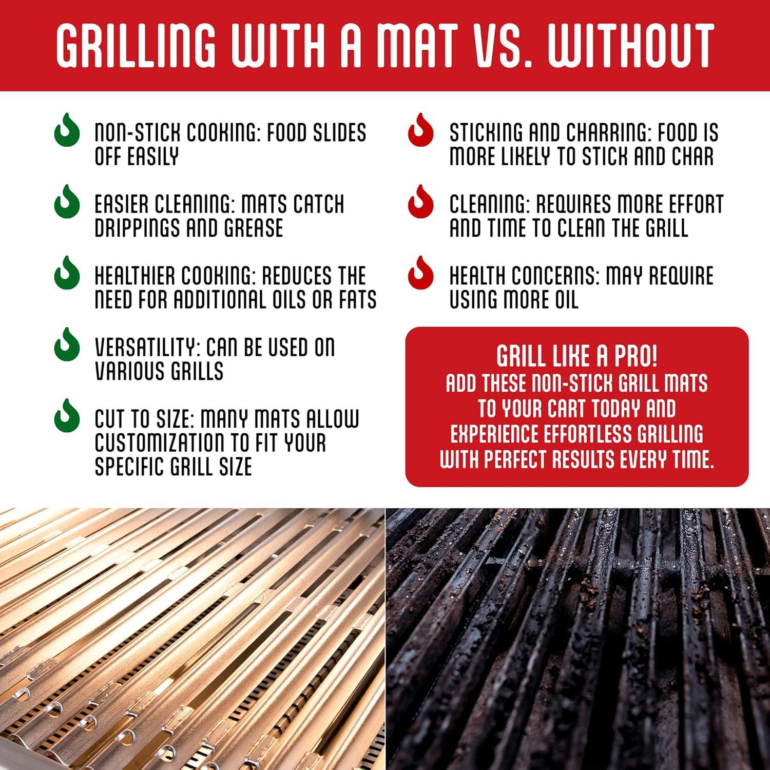 Mats de Parrilla Kaluns Antiadherentes Reutilizables Set 3 Pzas