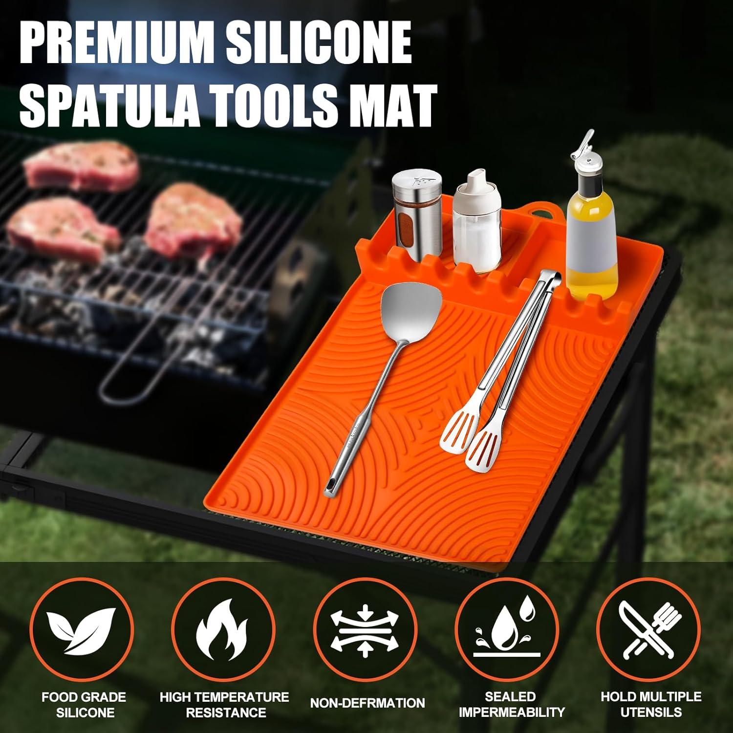 Alfombrilla de Silicona Naranja Muhotgs para Parrilla 28.4x39.9 cm