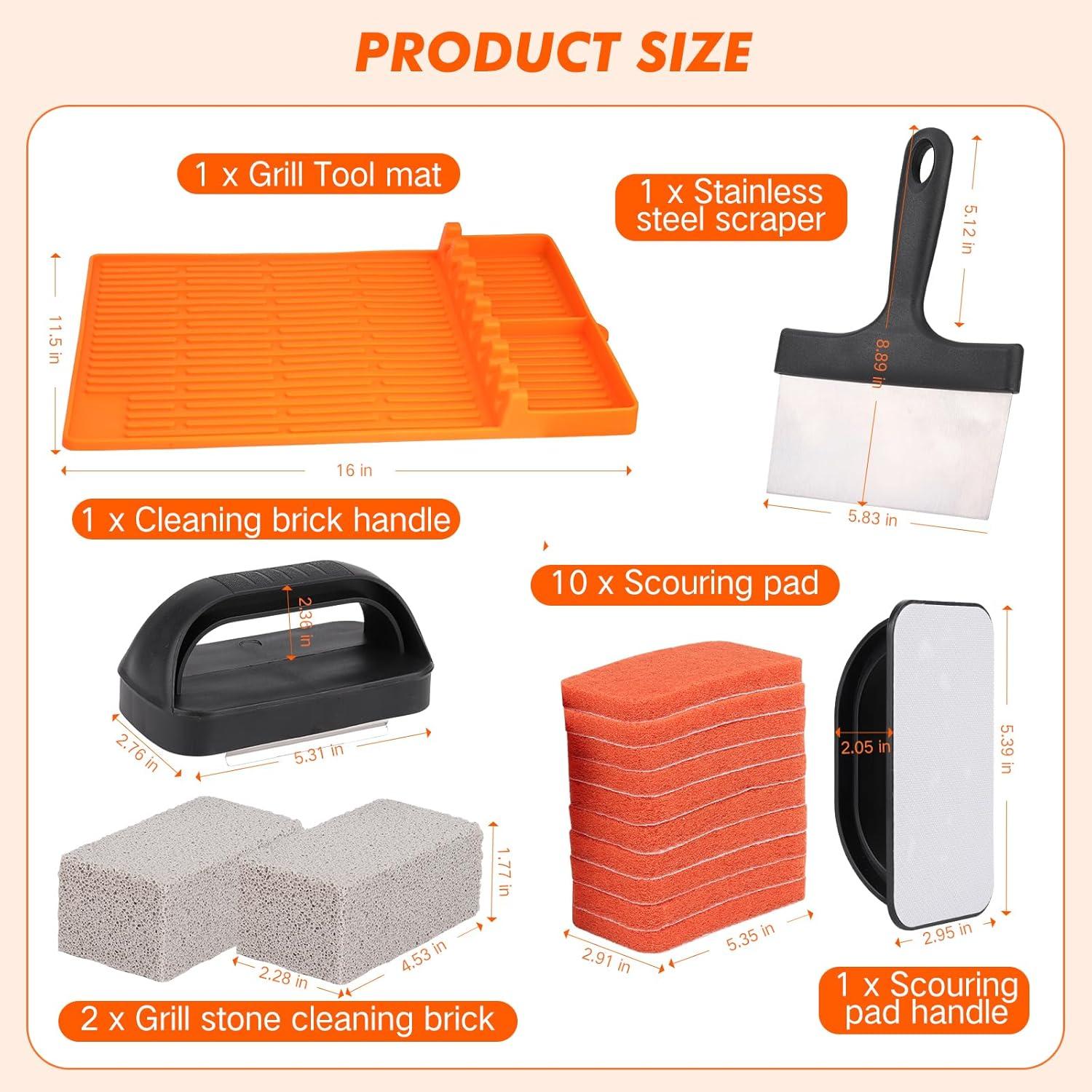 Kit de limpieza 16 piezas Blackstone para planchas y parrillas