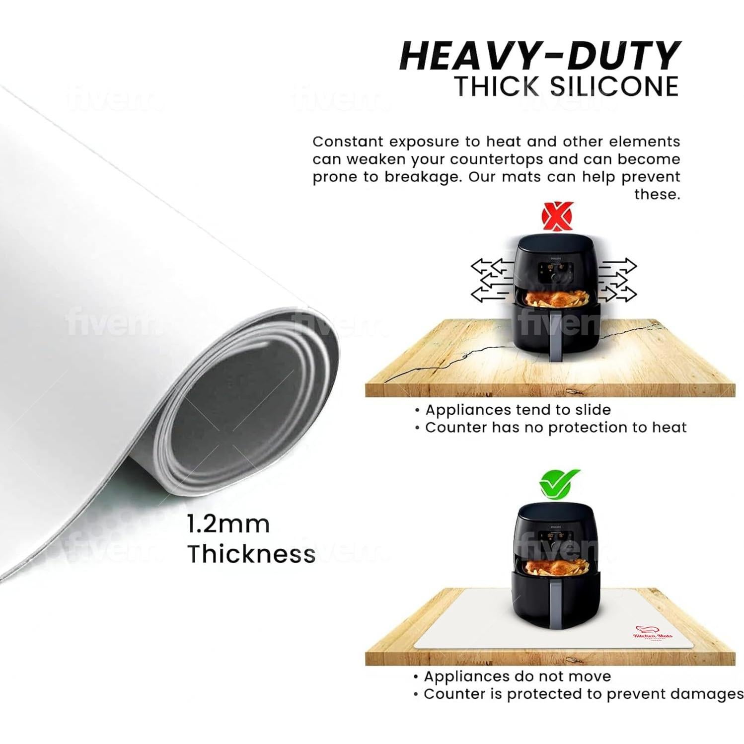 Alfombrilla Protectora de Silicona Jage Kitchen 58.4x38.1cm Blanca