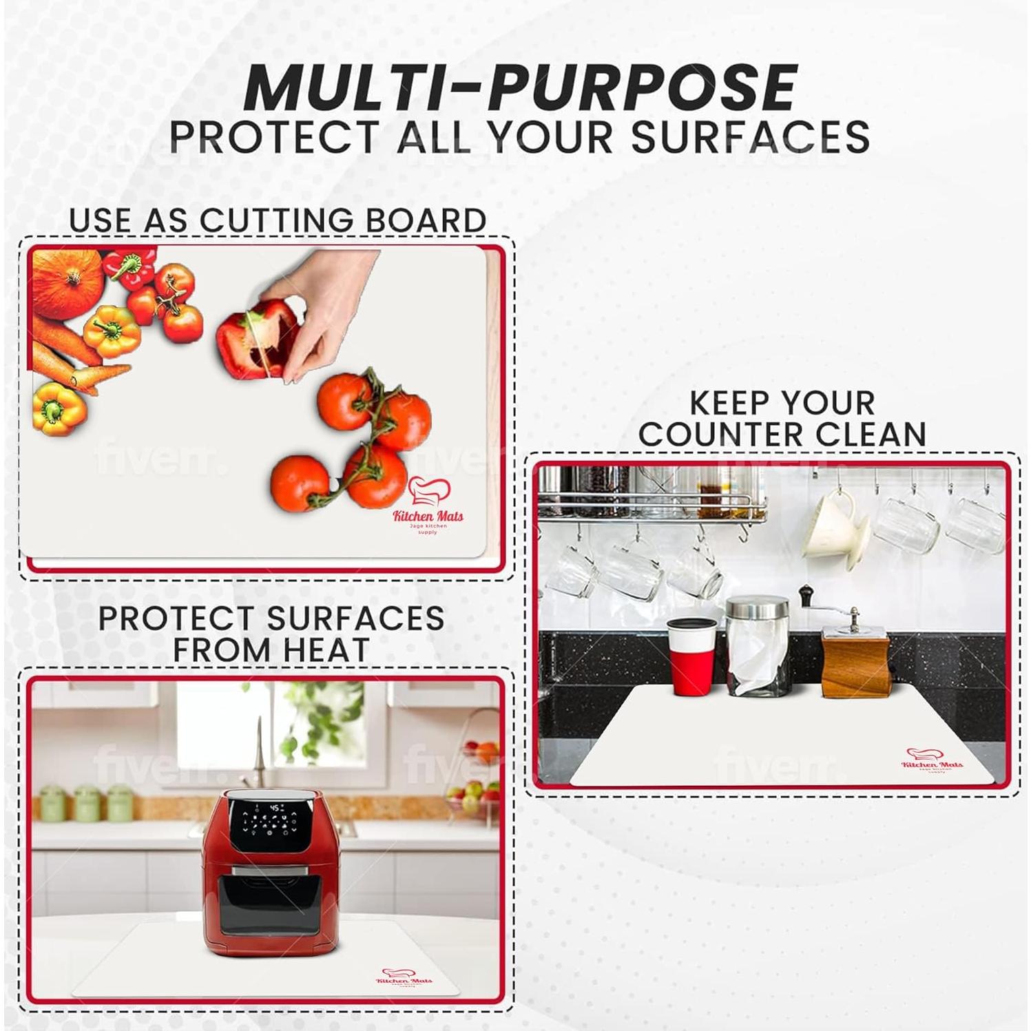 Alfombrilla Protectora de Silicona Jage Kitchen 58.4x38.1cm Blanca