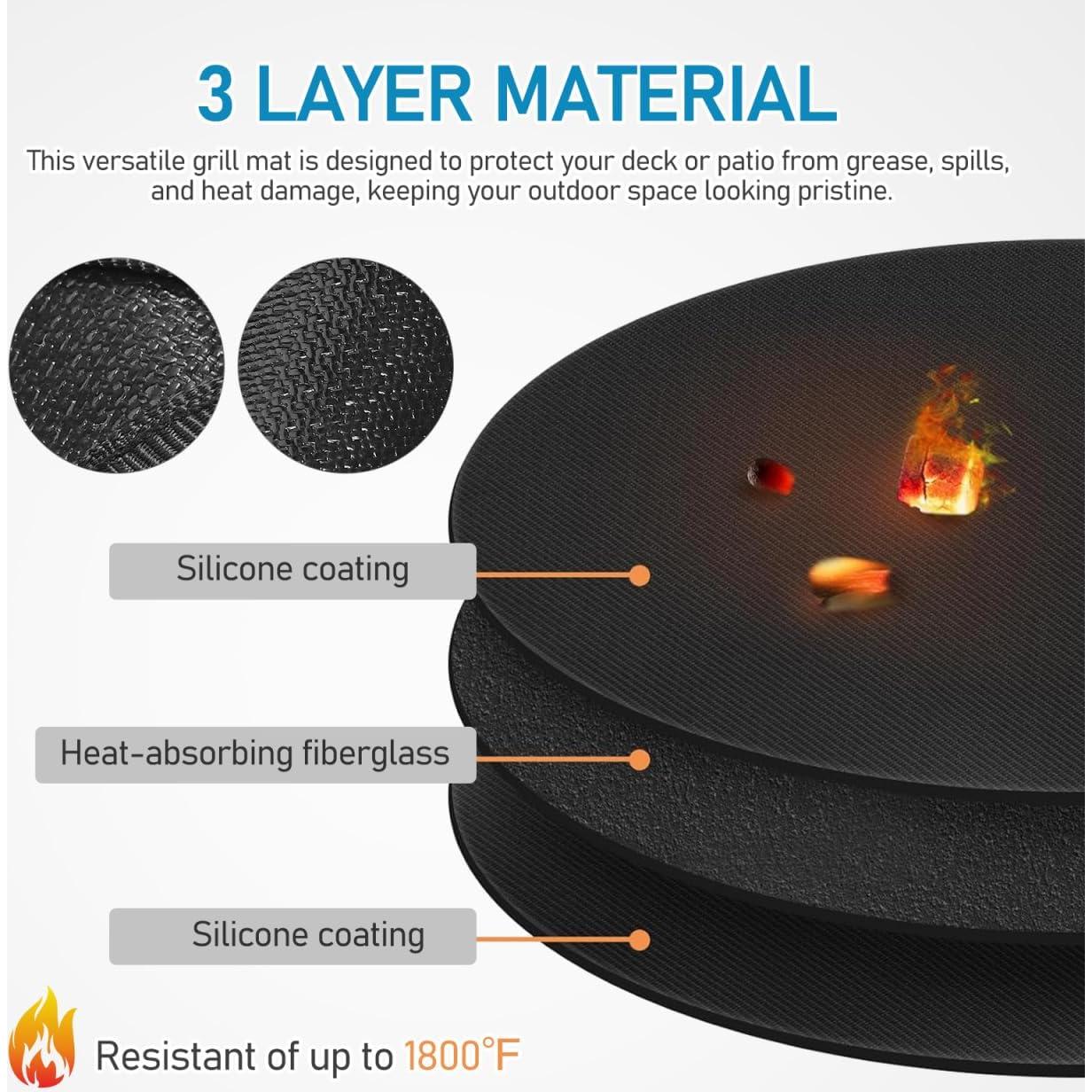 Tapete Redondo para Fogata SUPVOX 35.5cm Resistente al Calor