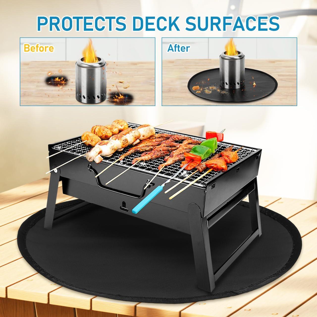 Tapete Redondo para Fogata SUPVOX 35.5cm Resistente al Calor