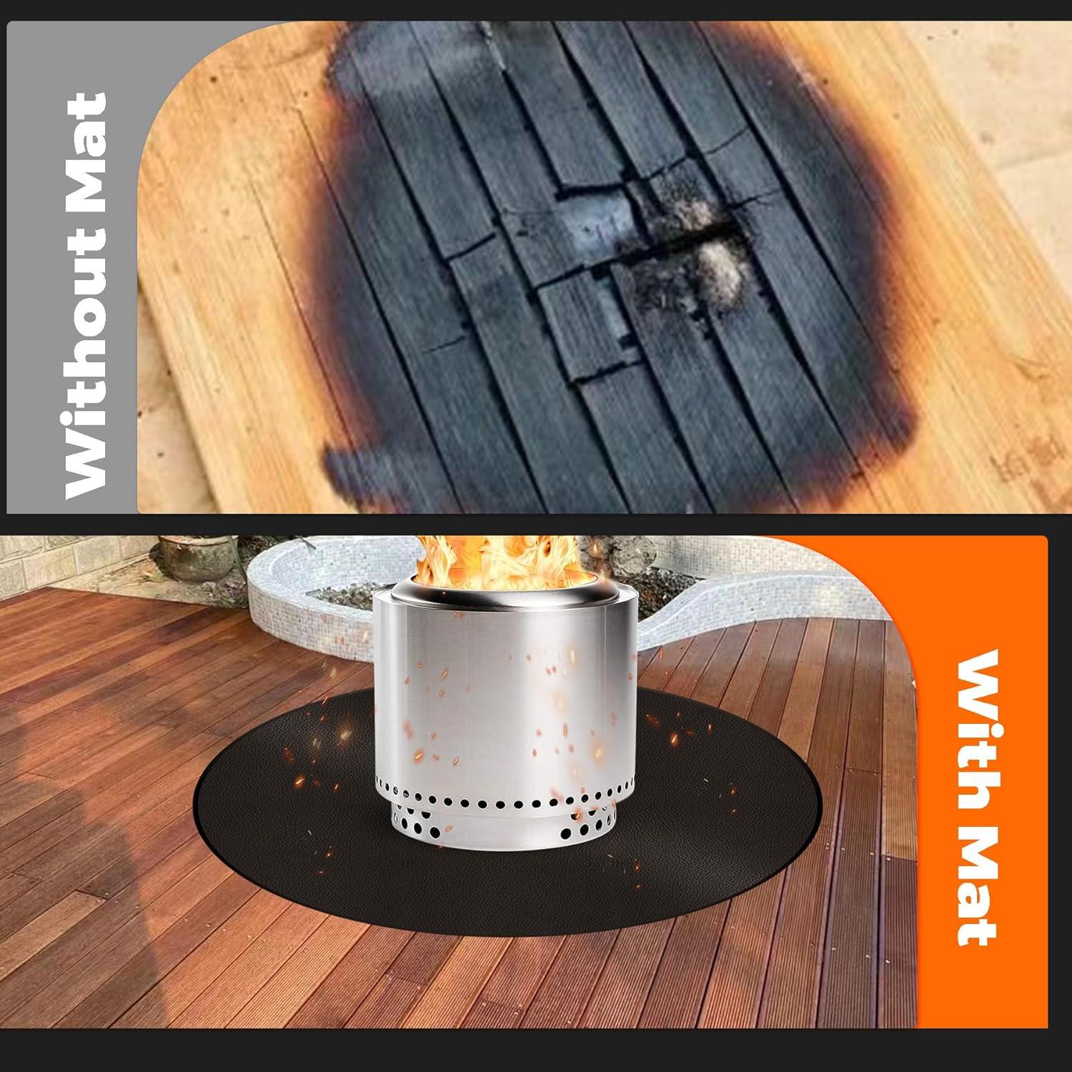 Mat de Fuego Redondo ZCHLPTZUP 40" (101.6 cm) Impermeable