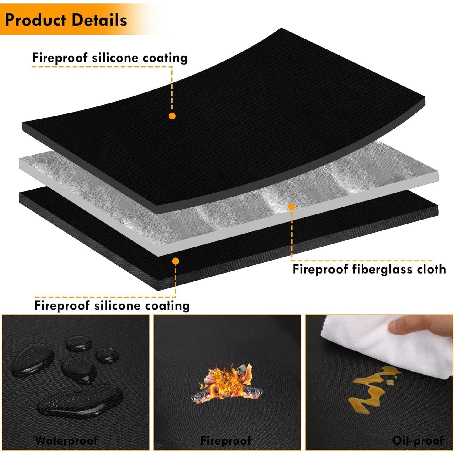 Mat de Fuego Redondo Svepndic 119 cm Resistente al Calor