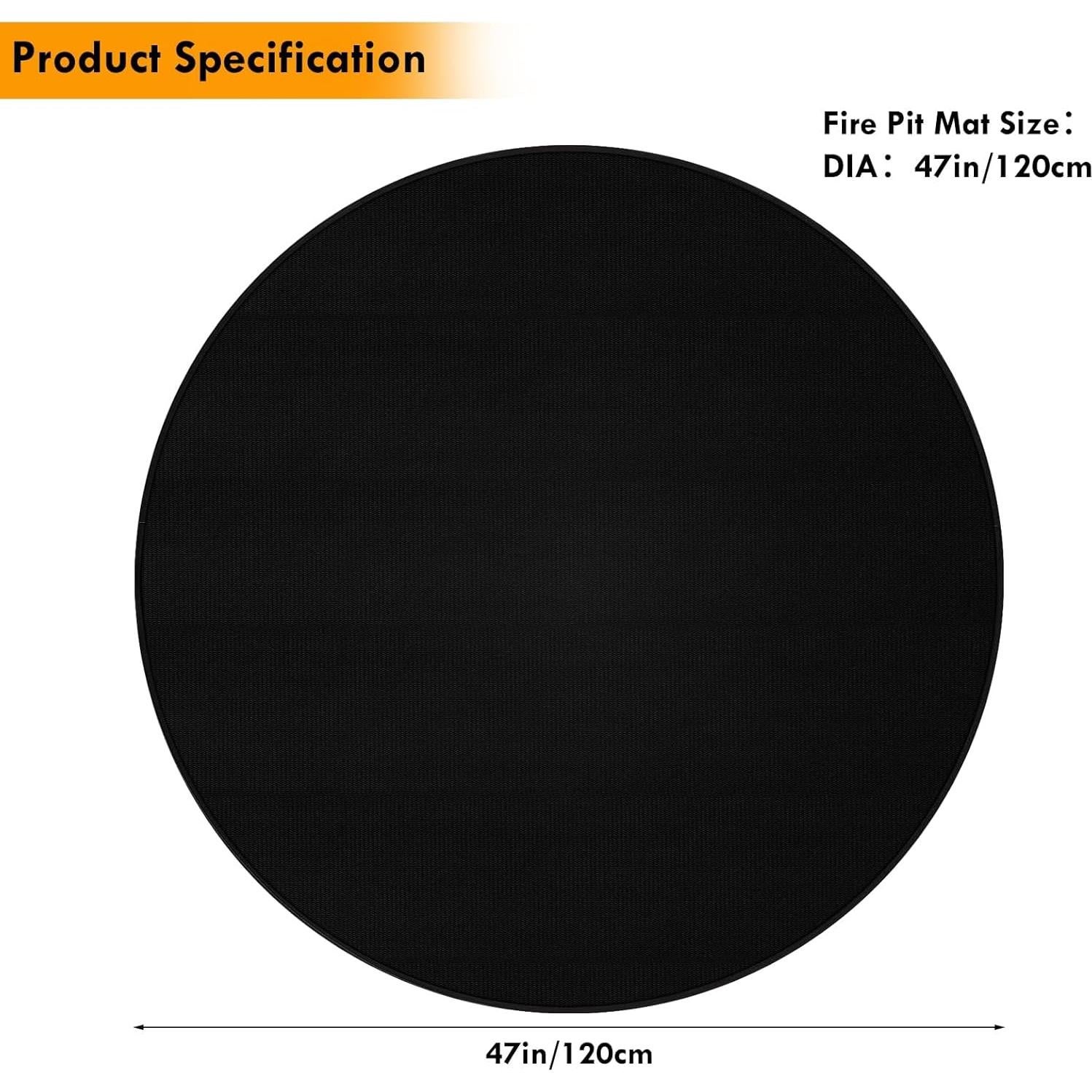 Mat de Fuego Redondo Svepndic 119 cm Resistente al Calor