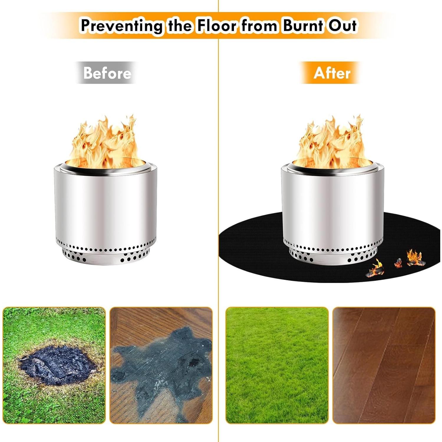 Mat de Fuego Redondo Svepndic 119 cm Resistente al Calor