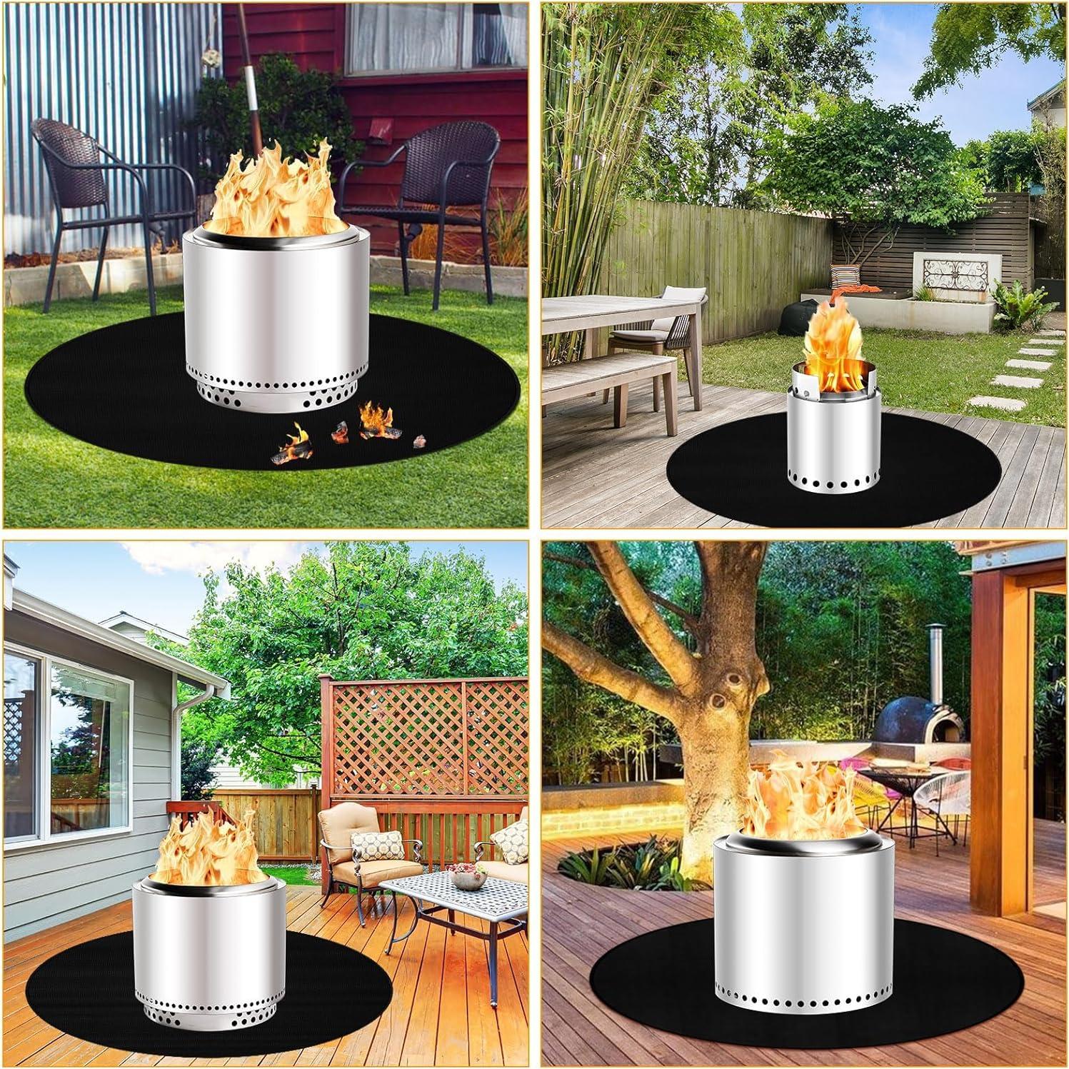 Mat de Fuego Redondo Svepndic 119 cm Resistente al Calor