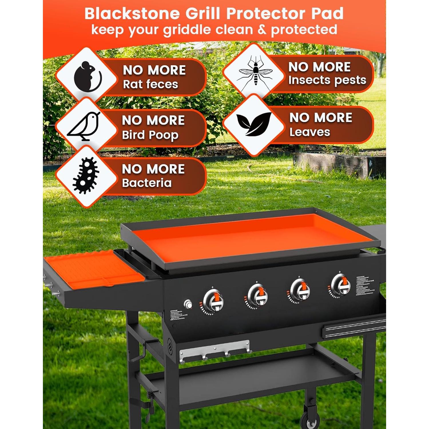 Cubierta de silicona 36" Blackstone + tapete 16" + forros