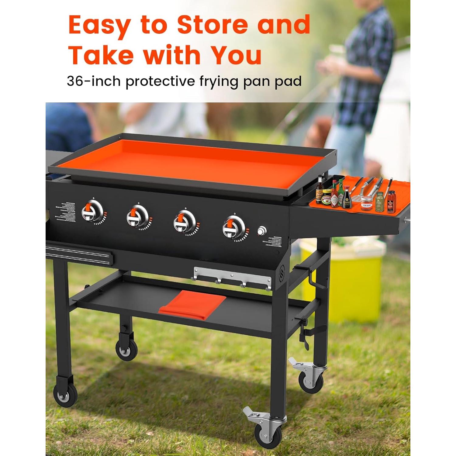 Cubierta de silicona 36" Blackstone + tapete 16" + forros