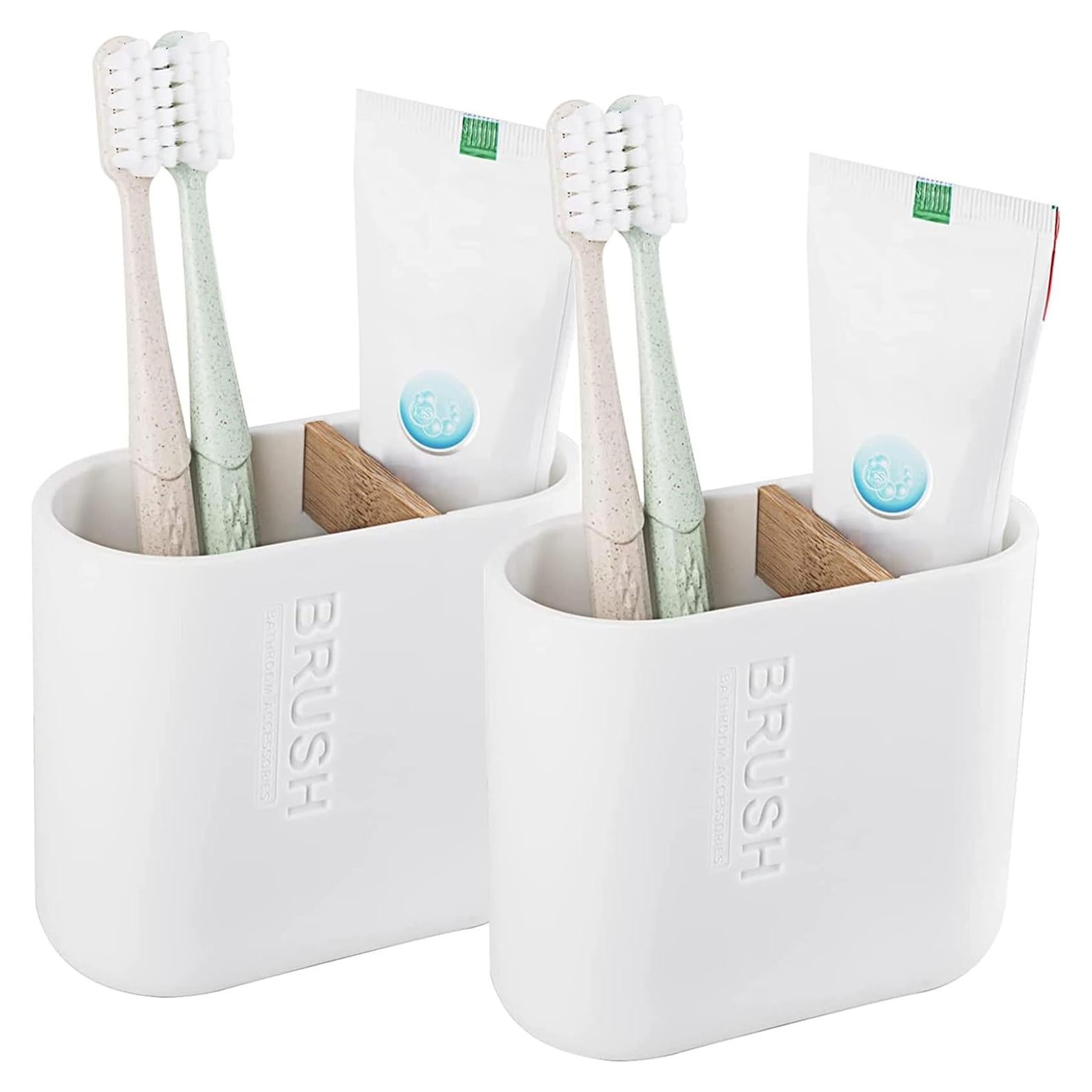 Soporte para Cepillos de Dientes Eléctricos Rejomiik Blanco Mate - 2 Paquetes