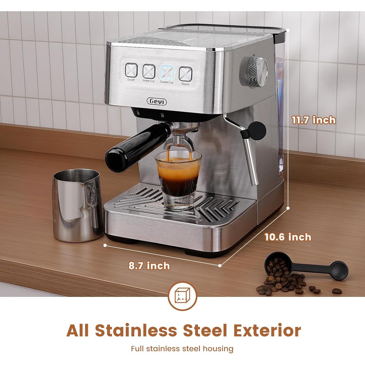 Máquina de Espresso Gevi ECM-8503UL 20 Bar con Espumador