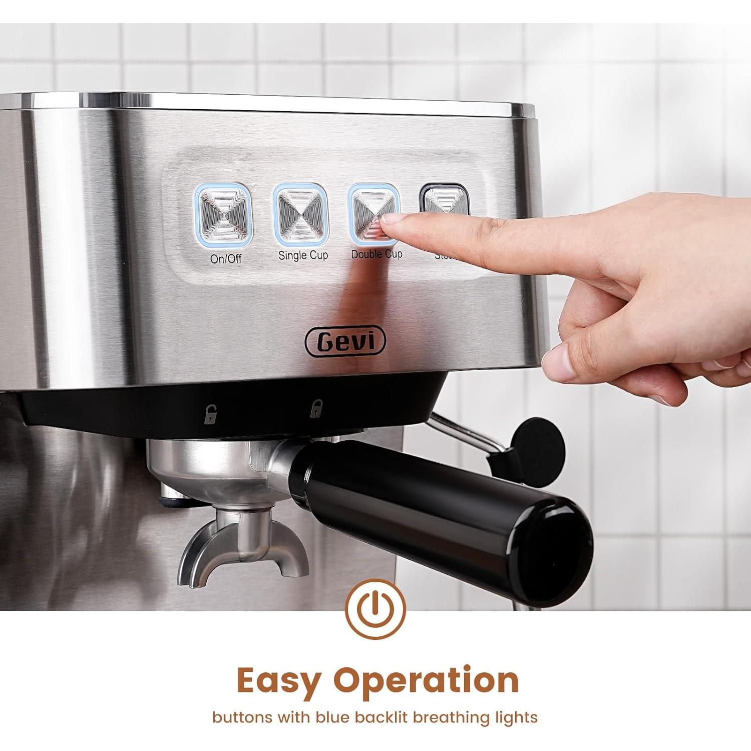 Máquina de Espresso Gevi ECM-8503UL 20 Bar con Espumador