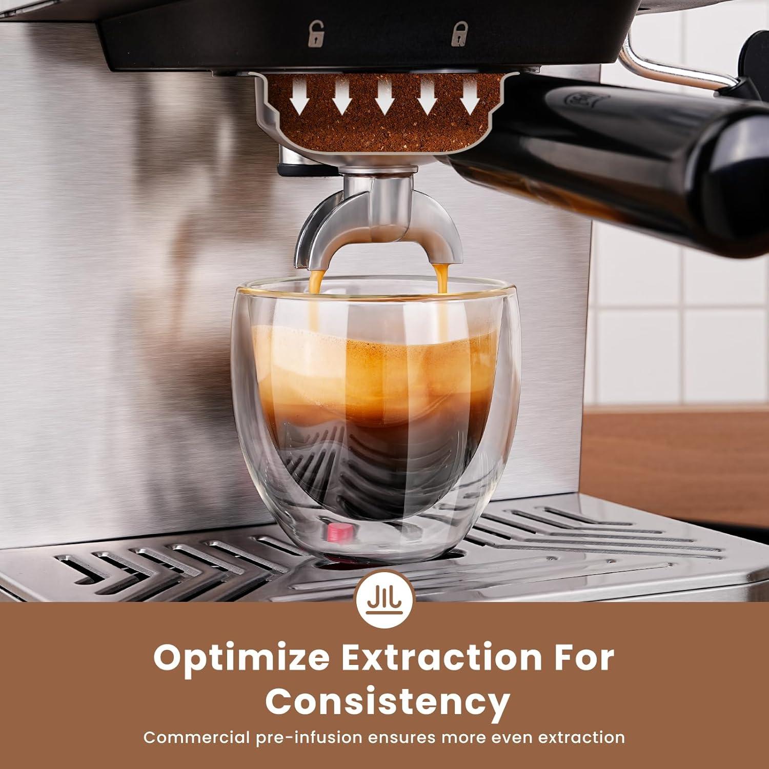 Máquina de Espresso Gevi ECM-8503UL 20 Bar con Espumador