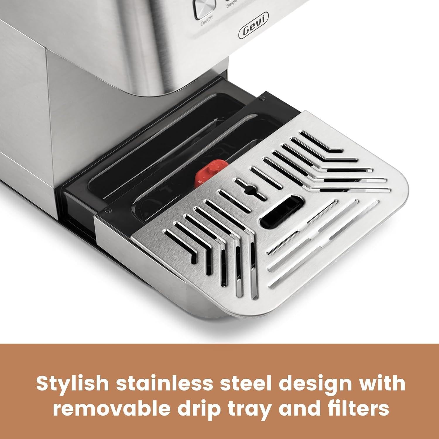 Máquina de Espresso Gevi ECM-8503UL 20 Bar con Espumador