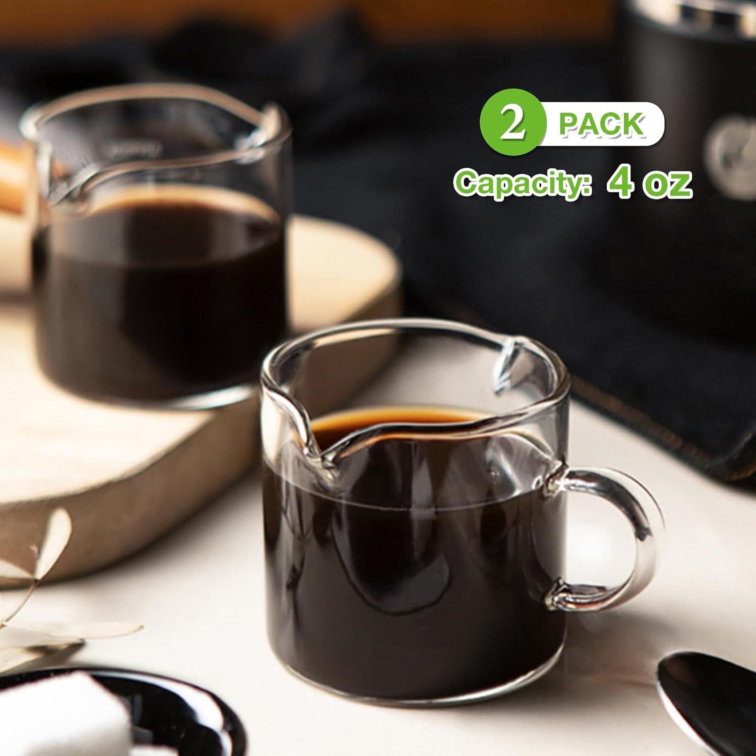 Juego de 2 Tazas de Espresso Qipecedm 113 ml Vidrio Borosilicato