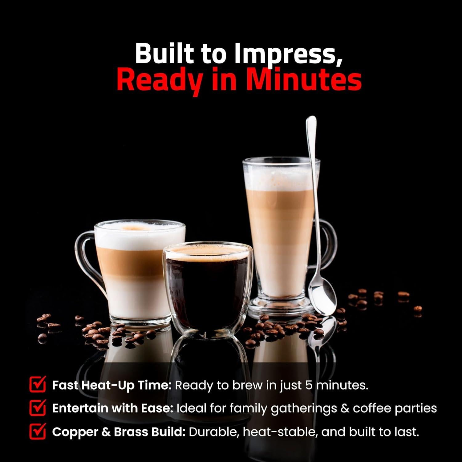 Máquina de Espresso La Pavoni Profesional PB-16 - Cobre y Latón