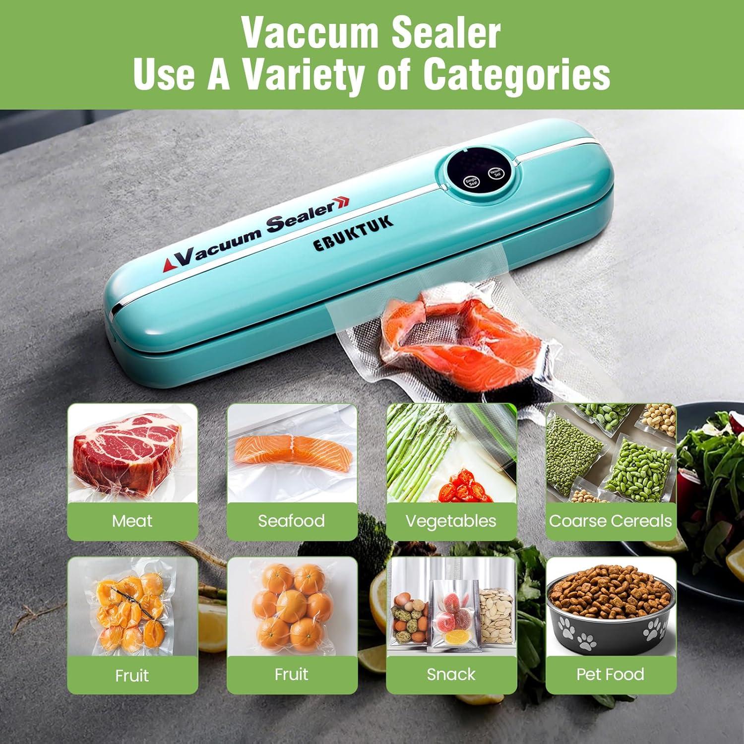 Máquina Selladora al Vacío EBUKTUK Verde Automática 90W