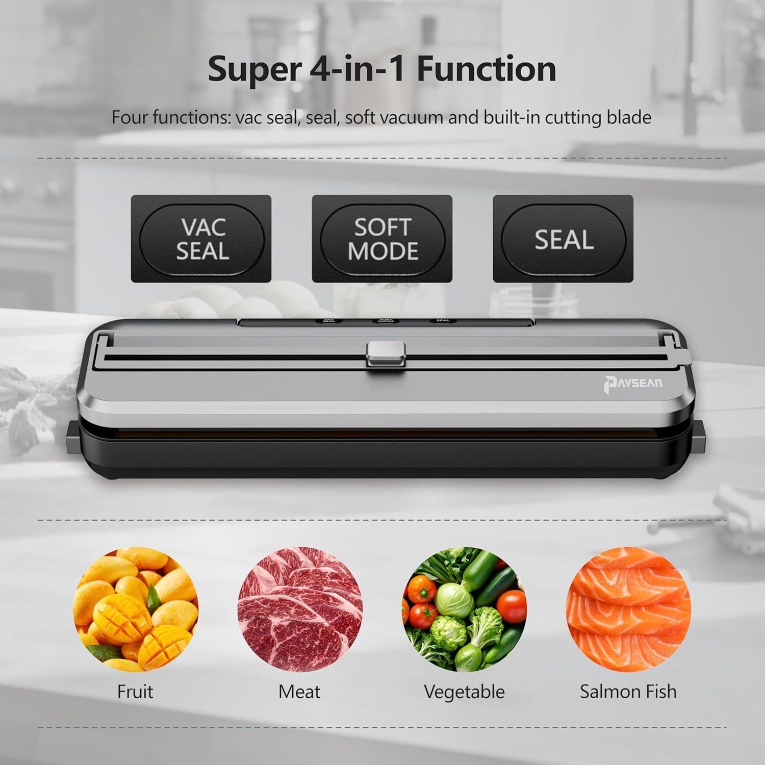 Máquina de Sellado al Vacío Paysean V77 4-en-1 con Cortador