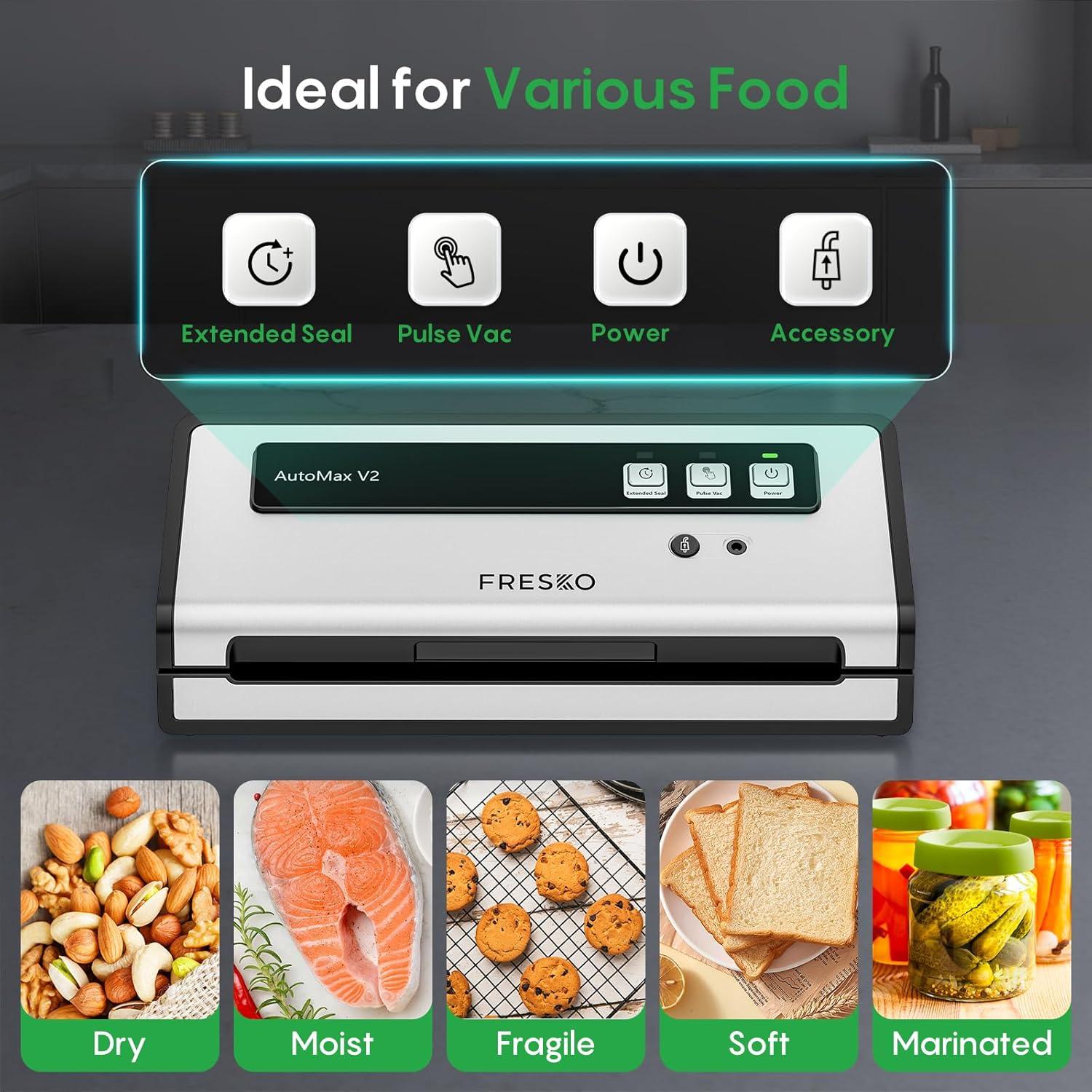 Máquina Selladora al Vacío Fresko V2 Automática 140W con 10 Bolsas