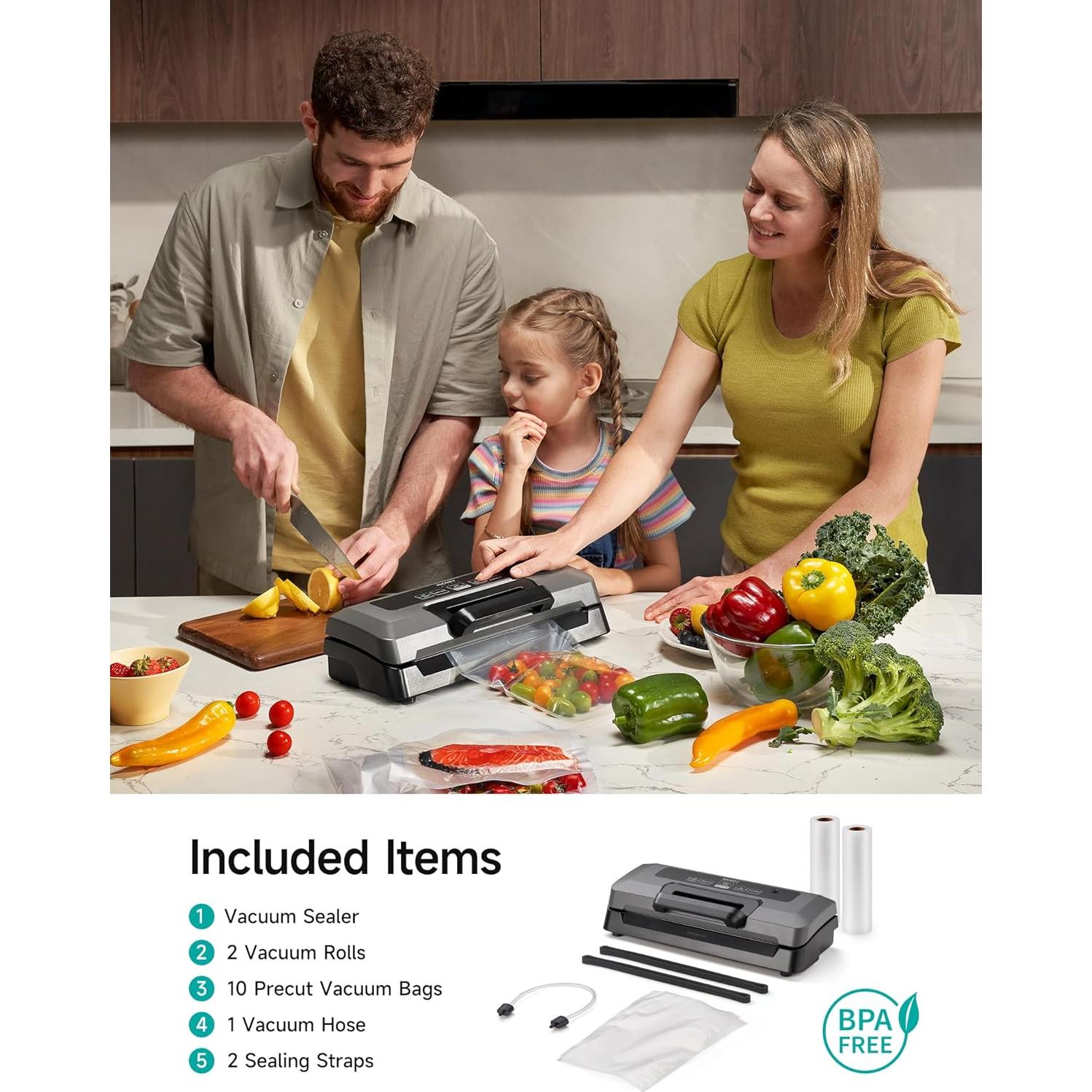 Sellador al Vacío HiCOZY H700 Automático con 10 Bolsas y Cortador