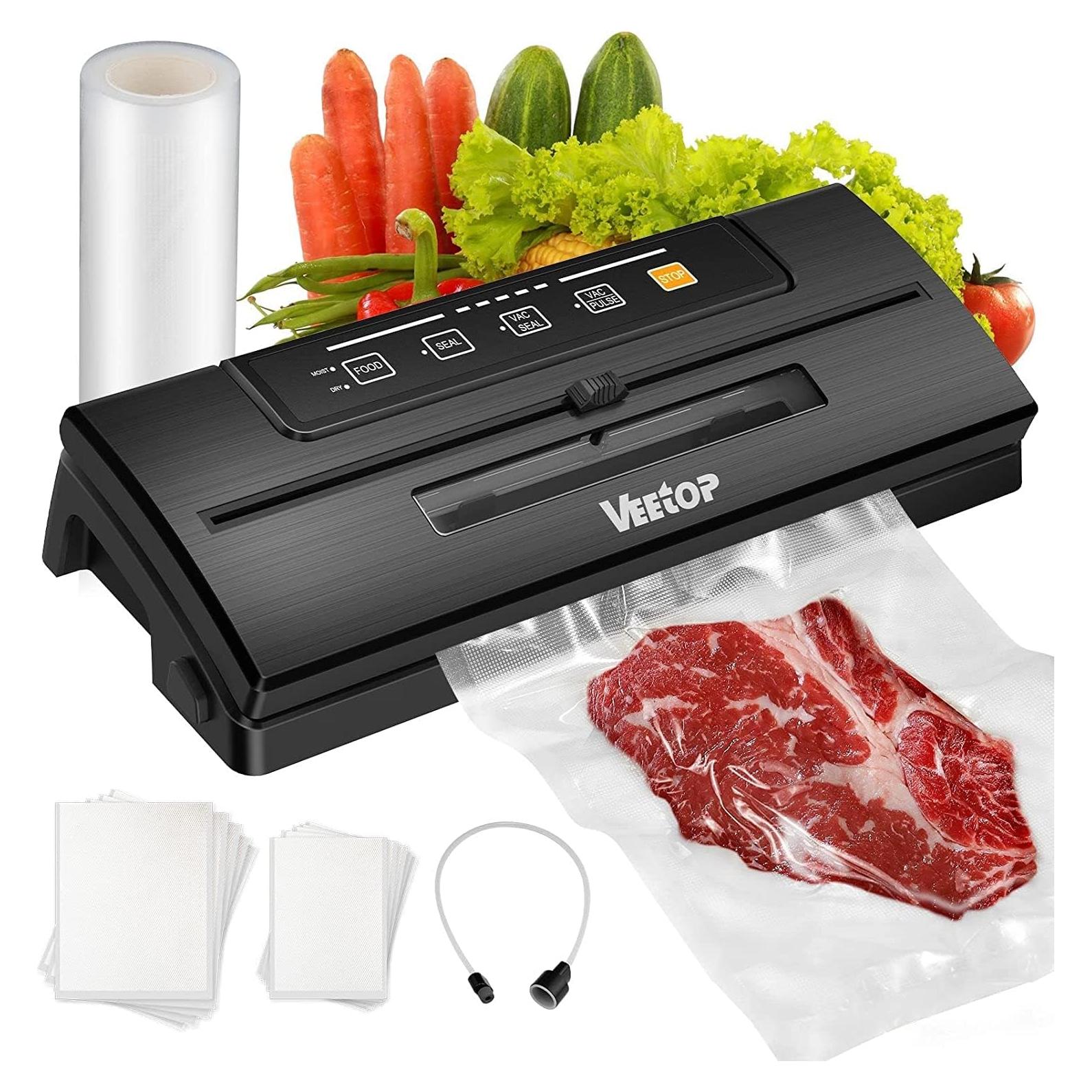 Sellador al vacío Veetop automático 80kPa con 1 rollo y 10 bolsas