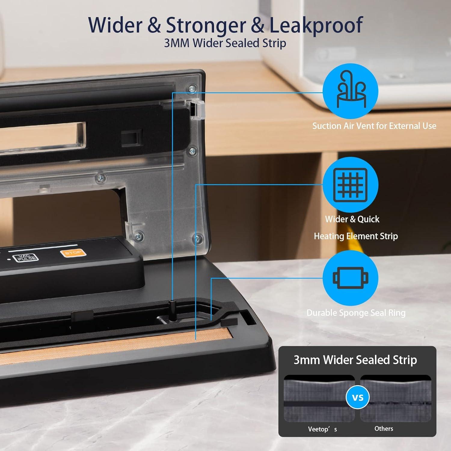 Sellador al vacío Veetop automático 80kPa con 1 rollo y 10 bolsas