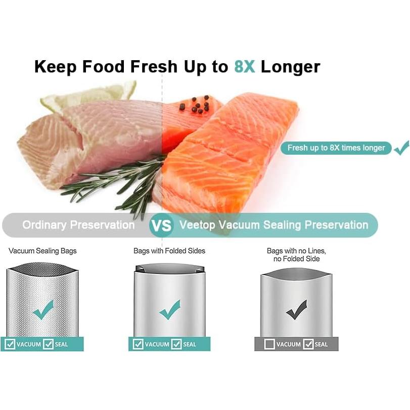 Sellador al vacío Veetop automático 80kPa con 1 rollo y 10 bolsas