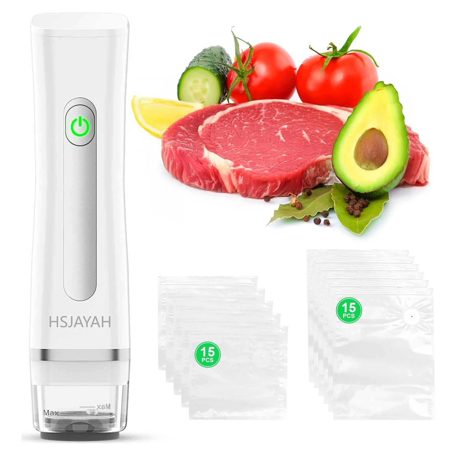 Sellador de Vacío Manual HSJAYAH - Compacto y Portátil 5 Segundos