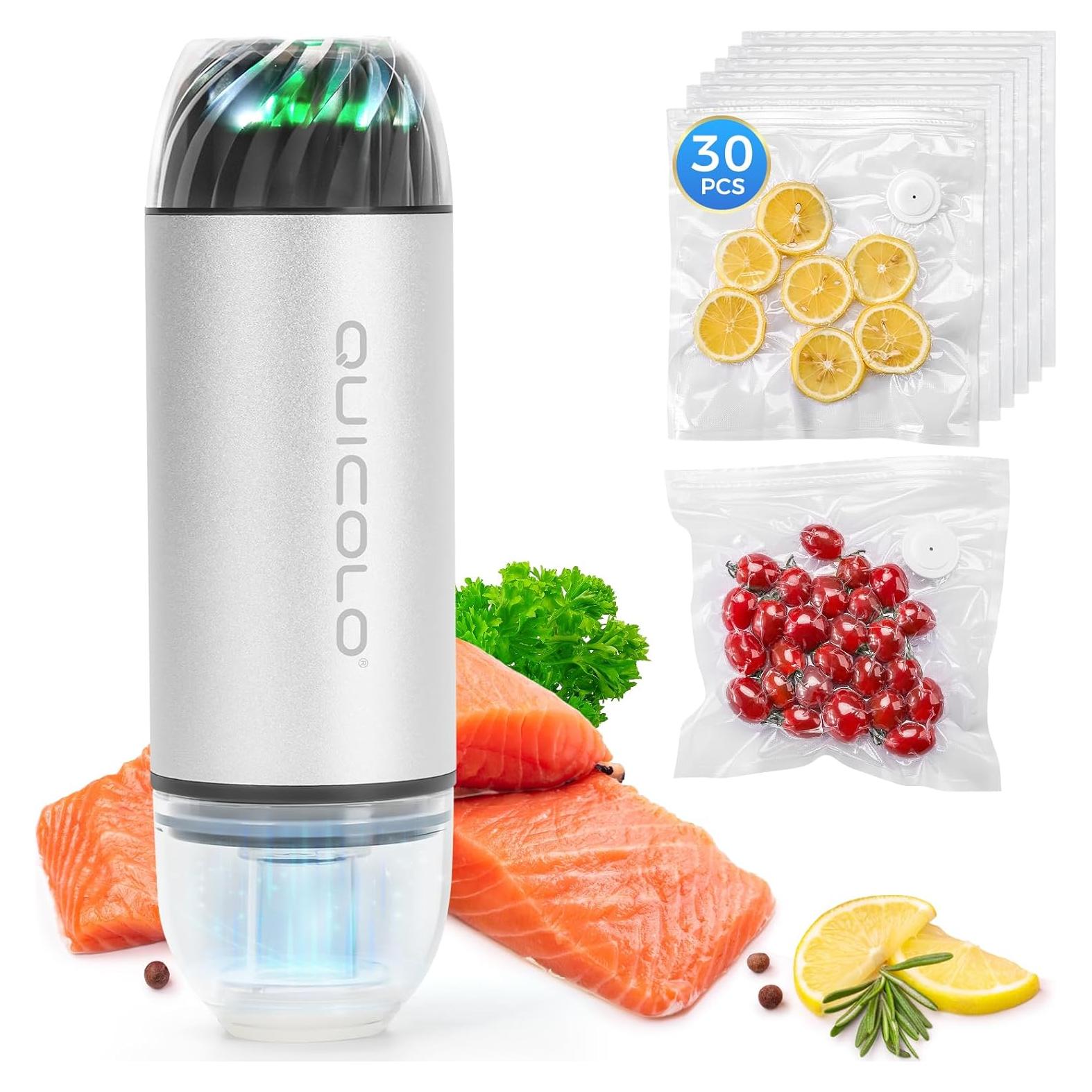 Sellador de Vacío Quicolo VP06 con 30 Bolsas Reutilizables