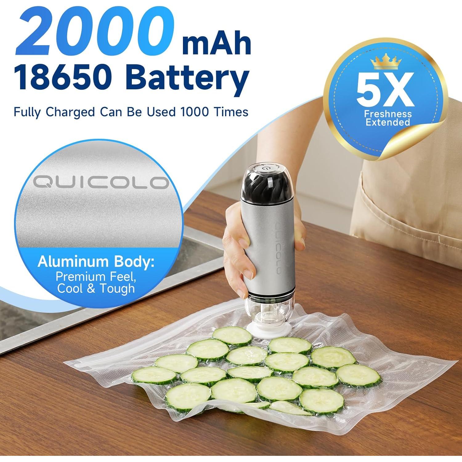Sellador de Vacío Quicolo VP06 con 30 Bolsas Reutilizables