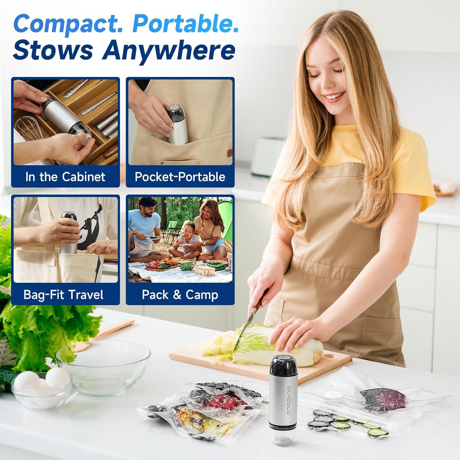 Sellador de Vacío Quicolo VP06 con 30 Bolsas Reutilizables