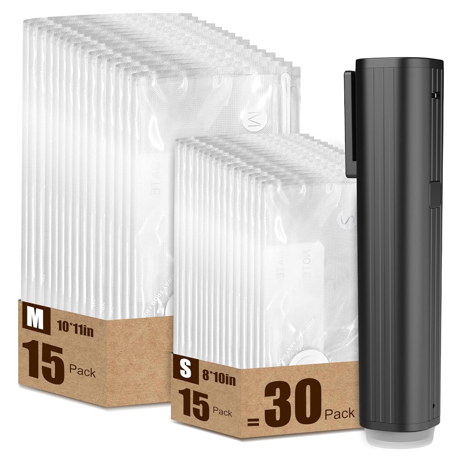 Sellador al vacío portátil Elxis JZK01 + 30 bolsas reutilizables