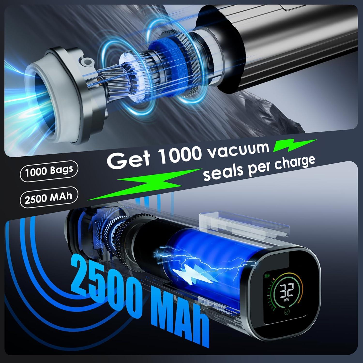 Sellador al vacío portátil Elxis JZK01 + 30 bolsas reutilizables