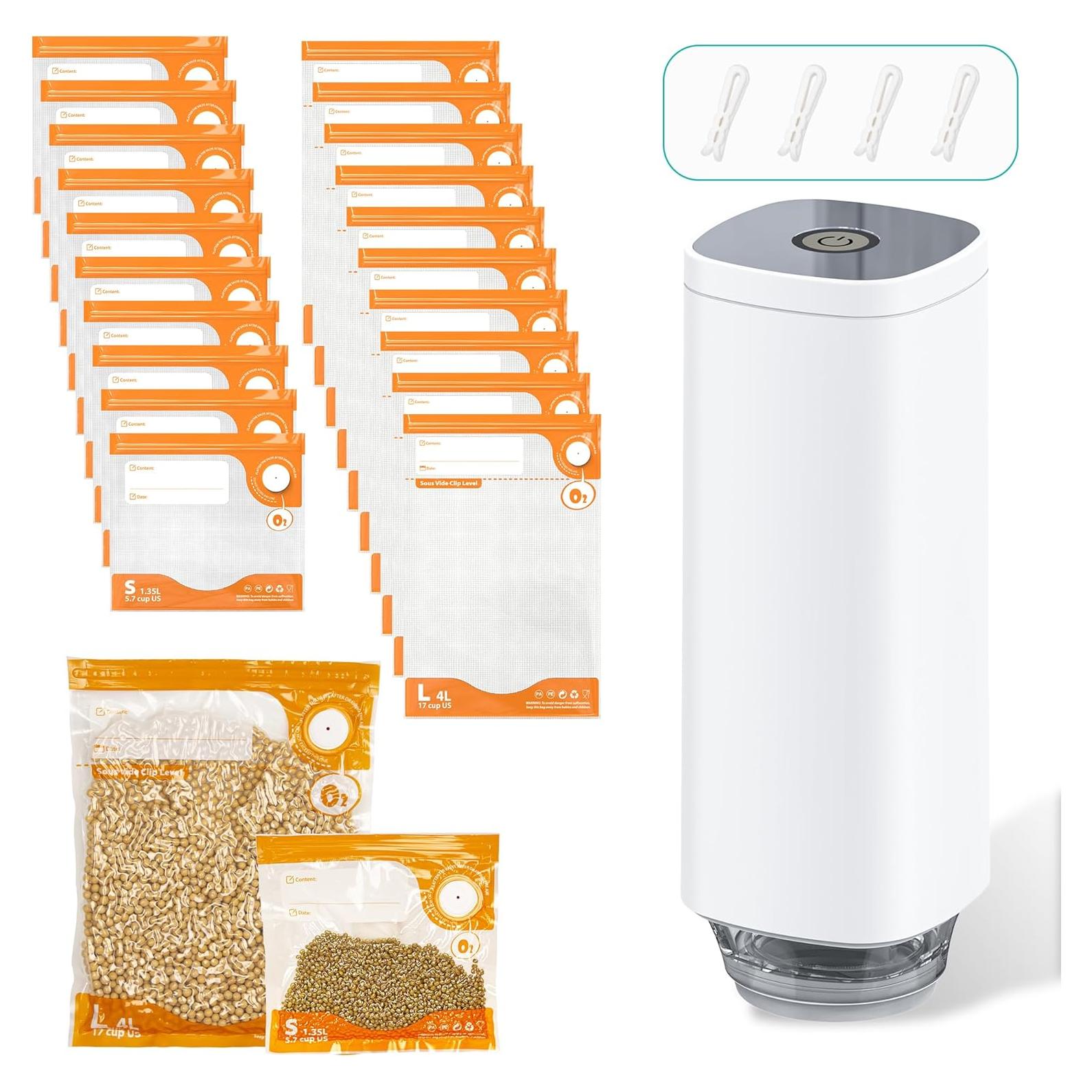 Kit de Sellador al Vacío 27pcs con Bomba Eléctrica y Bolsas