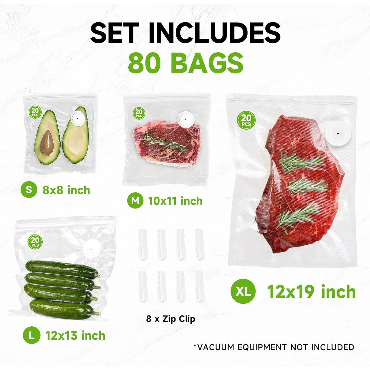 Bolsas de Sellado al Vacío Vixino 80 Reutilizables Sin BPA