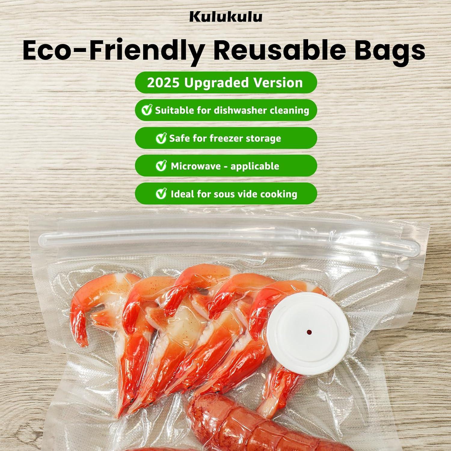 Sellador al Vacío Kulukulu A1 Portátil + 30 Bolsas Reutilizables