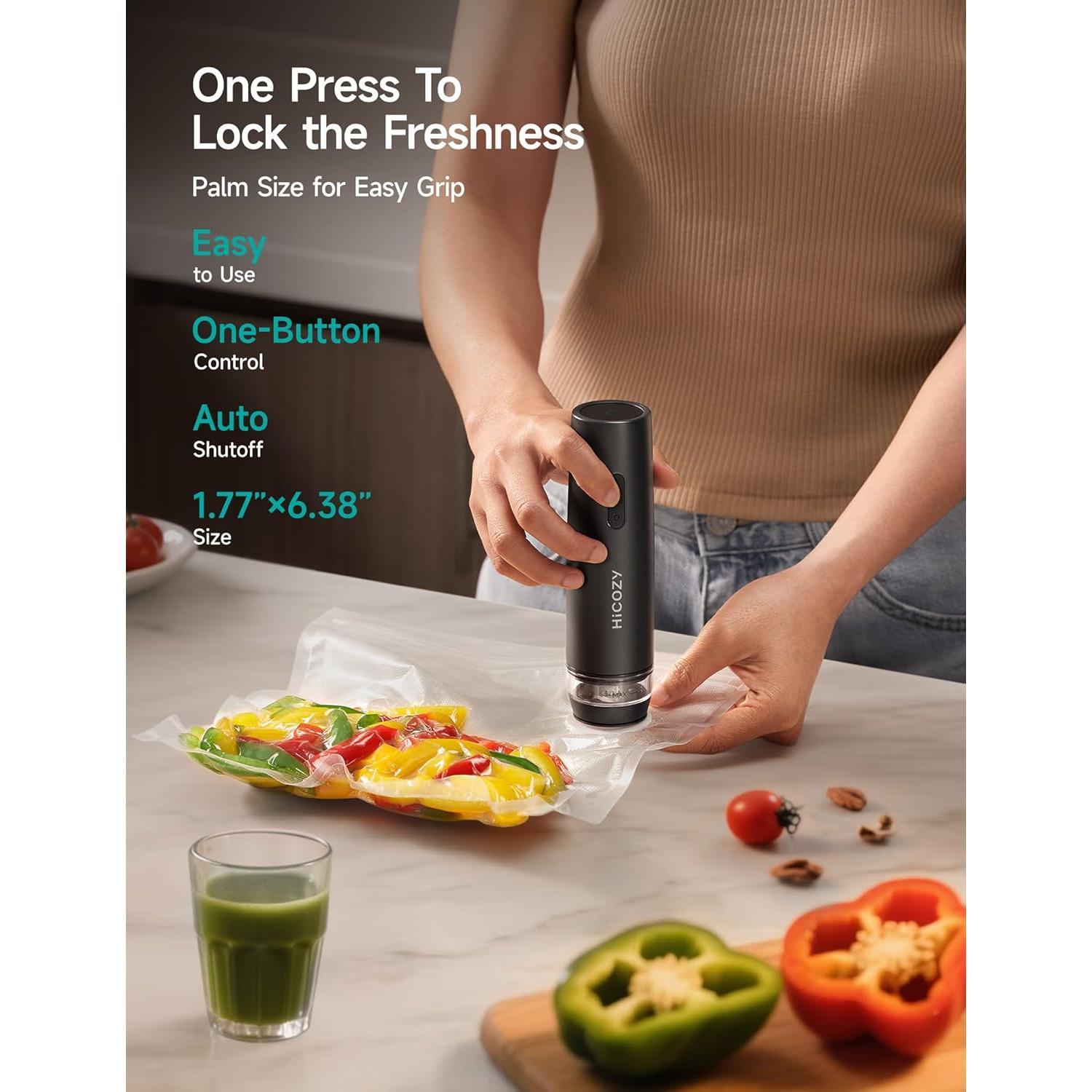HiCOZY Sellador de Vacío Compacto para Alimentos Gris