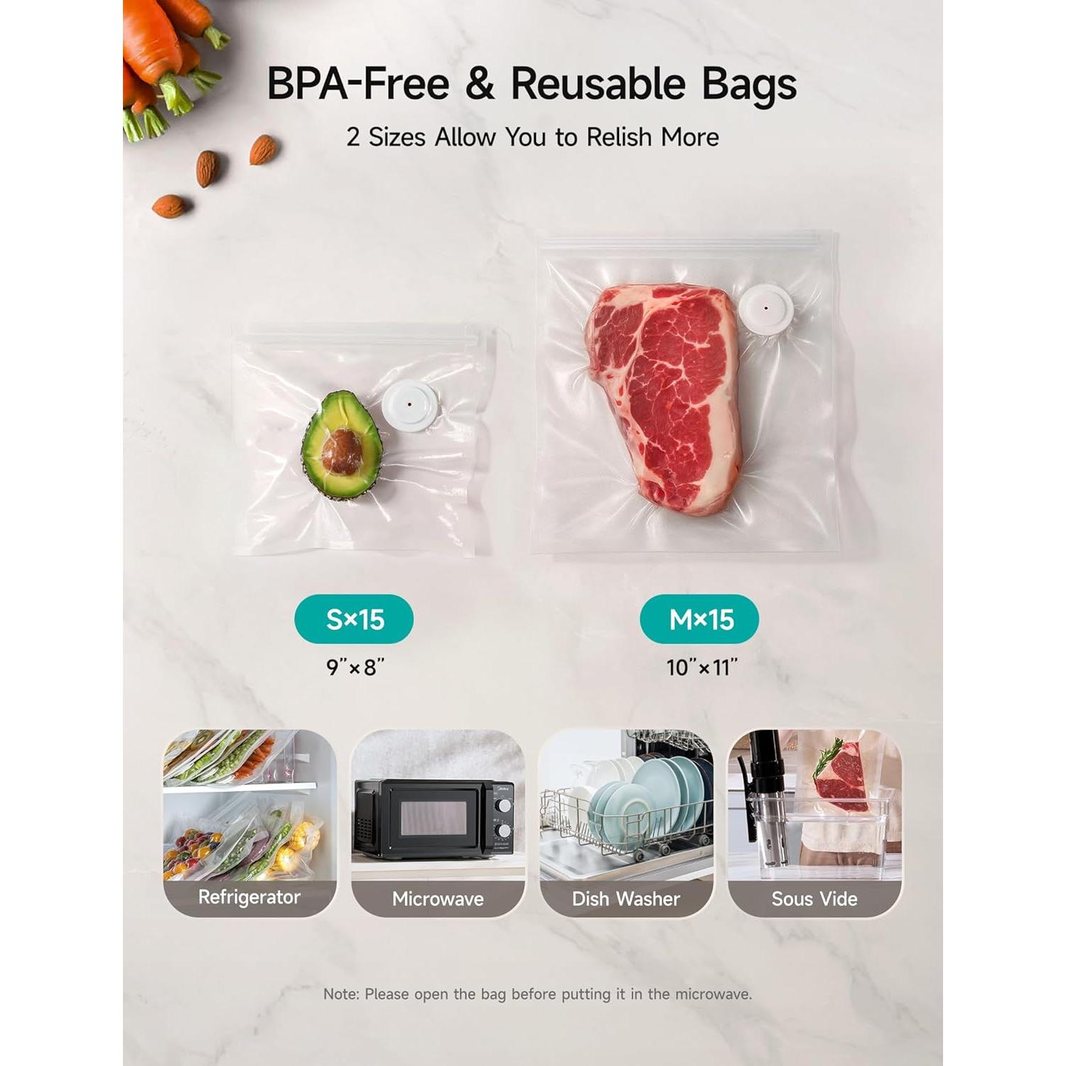 HiCOZY Sellador de Vacío Compacto para Alimentos Gris