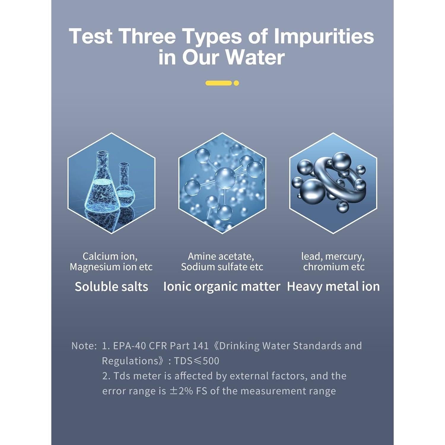 Medidor TDS Digital MEXYBE M2 - Prueba Agua Potable 0-9990ppm
