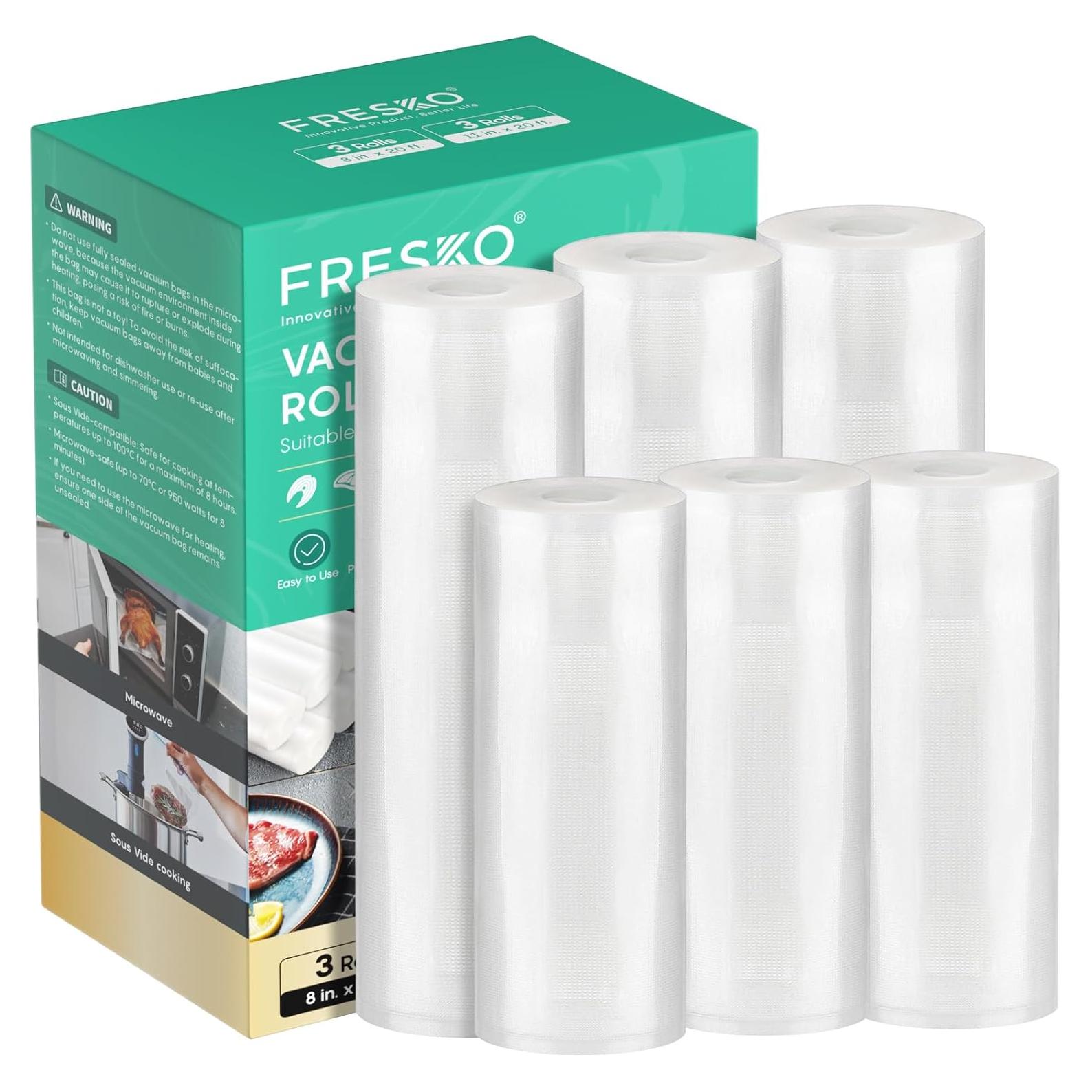 Bolsas de Sellado al Vacío FRESKO 6 Paquetes 20.32cm y 27.94cm