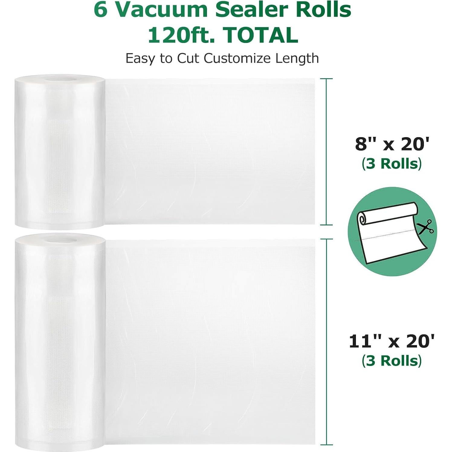 Bolsas de Sellado al Vacío FRESKO 6 Paquetes 20.32cm y 27.94cm