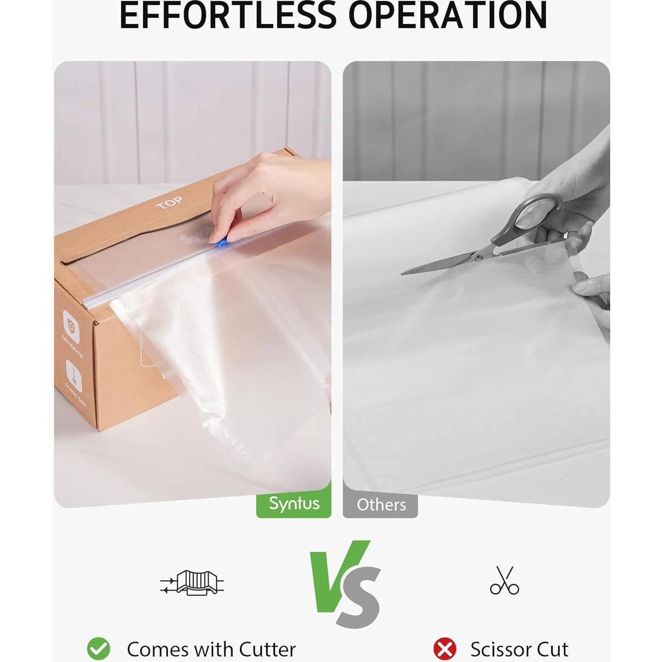 Bolsas de Sellado al Vacío Syntus 11" x 150' con Cortador BPA Free