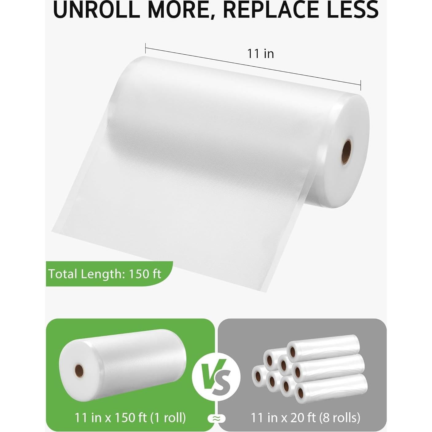 Bolsas de Sellado al Vacío Syntus 11" x 150' con Cortador BPA Free