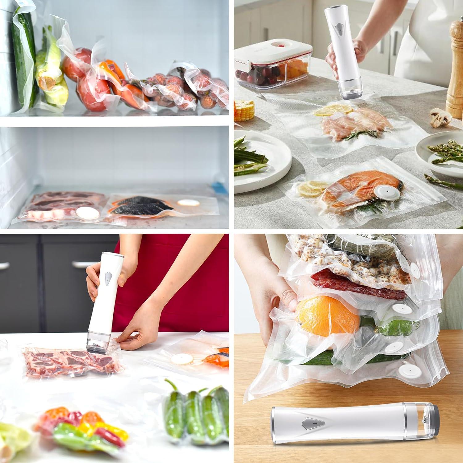 Sellador al vacío Burfocus ZKJ-White con 30 bolsas reutilizables