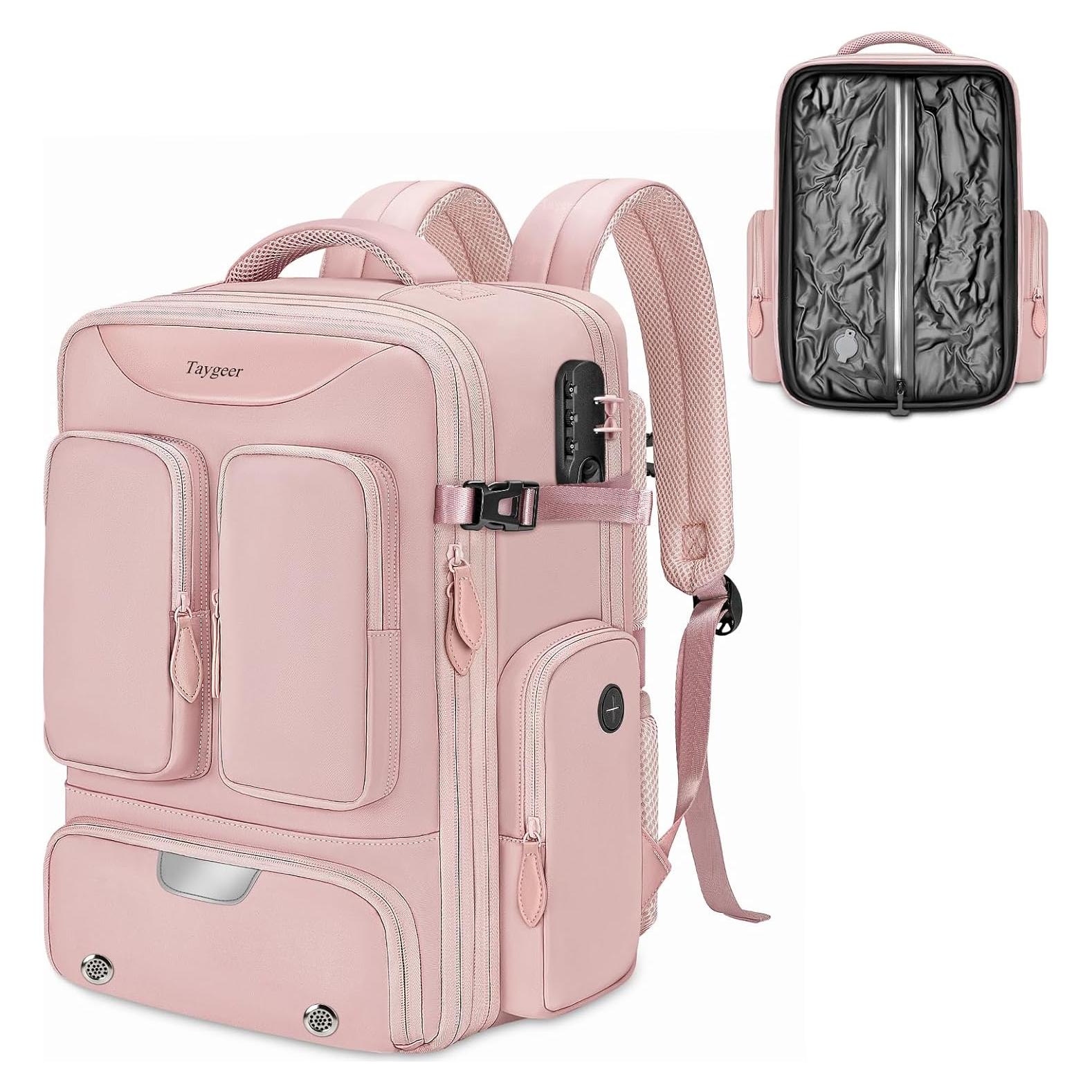 Mochila de Vacío Taygeer Rosa 35L con Compartimento para Zapatos