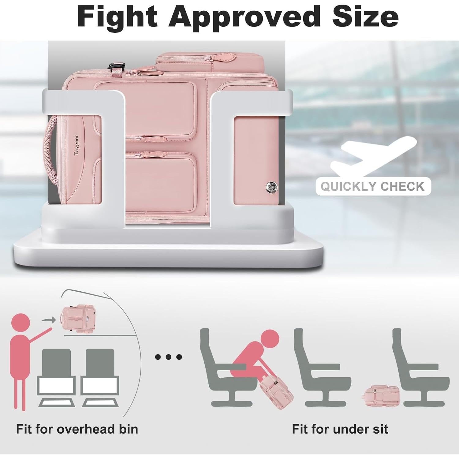 Mochila de Vacío Taygeer Rosa 35L con Compartimento para Zapatos